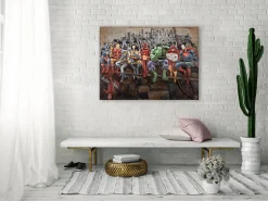 Metallbild 3D 'Helden der Stadt' 100x75x5cm