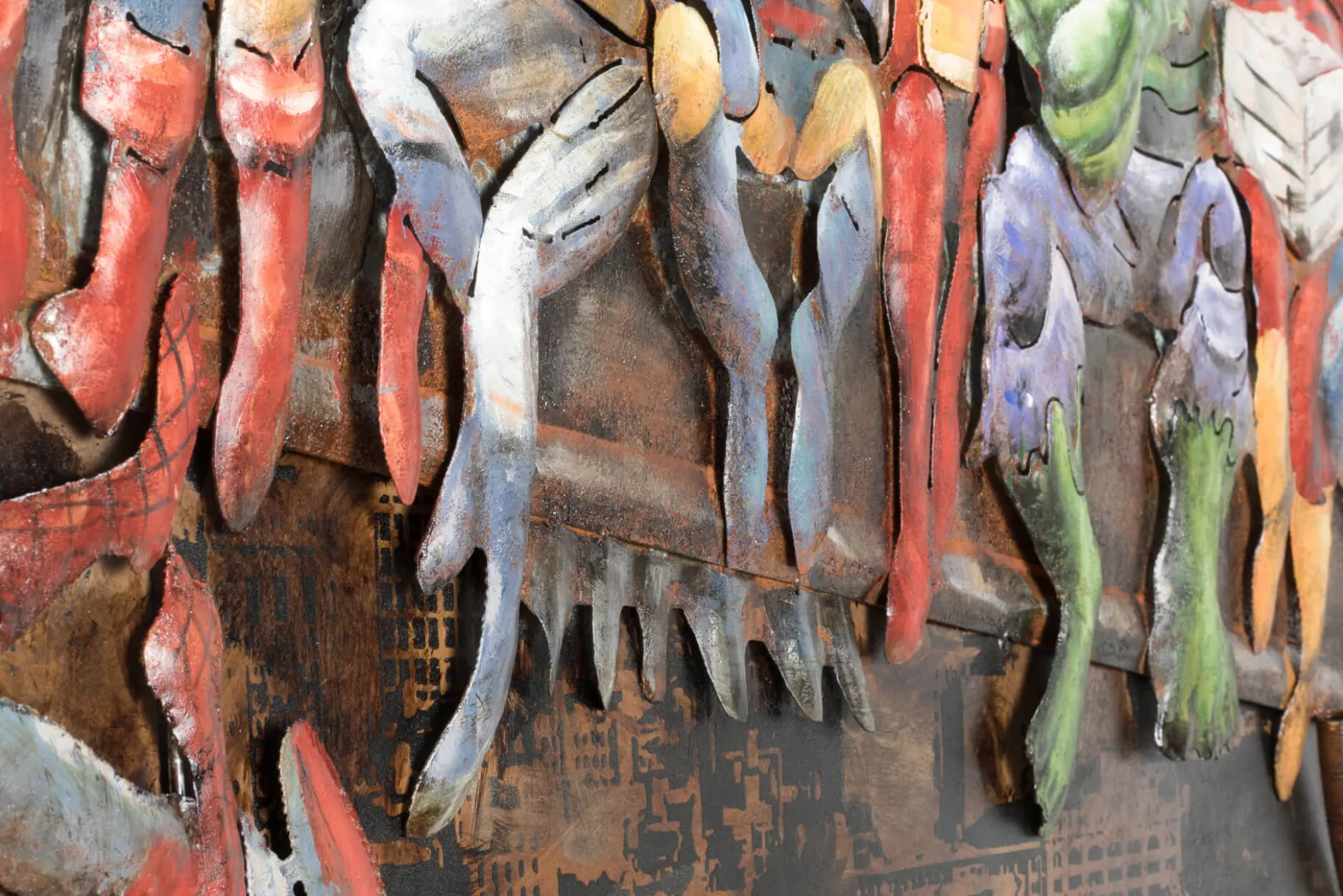 Metallbild 3D 'Helden der Stadt' 100x75x5cm