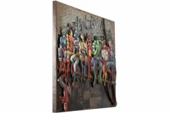 Metallbild 3D 'Helden der Stadt' 100x75x5cm