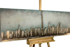 Metallbild 3D 'Klang der Stadt' 150x50x4cm