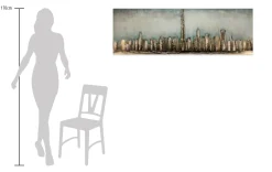 Metallbild 3D 'Klang der Stadt' 150x50x4cm