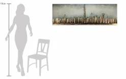 Metallbild 3D 'Klang der Stadt' 150x50x4cm