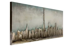 Metallbild 3D 'Klang der Stadt' 150x50x4cm