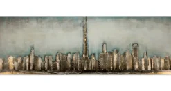 Metallbild 3D 'Klang der Stadt' 150x50x4cm