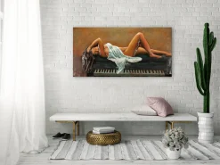 Metallbild 3D 'Klavierstunde' 120x60x5cm