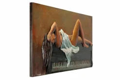 Metallbild 3D 'Klavierstunde' 120x60x5cm