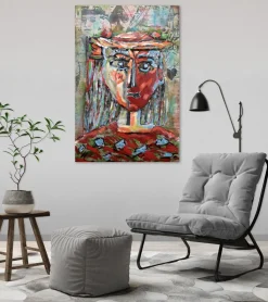 Metallbild 3D 'Königin der Karten' 60x90x4cm