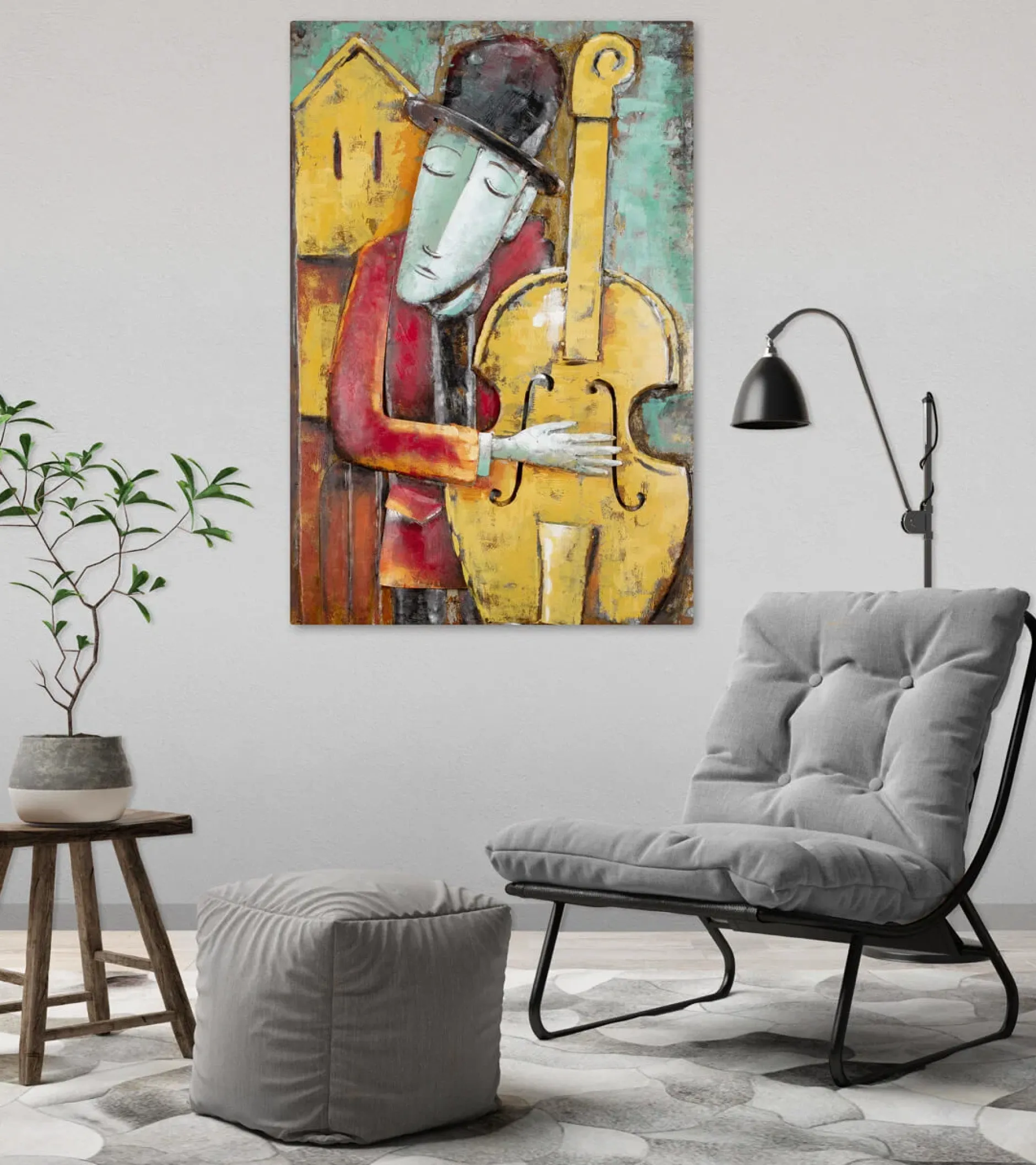 Metallbild 3D 'Mellow Jazz' 60x90x5,5cm