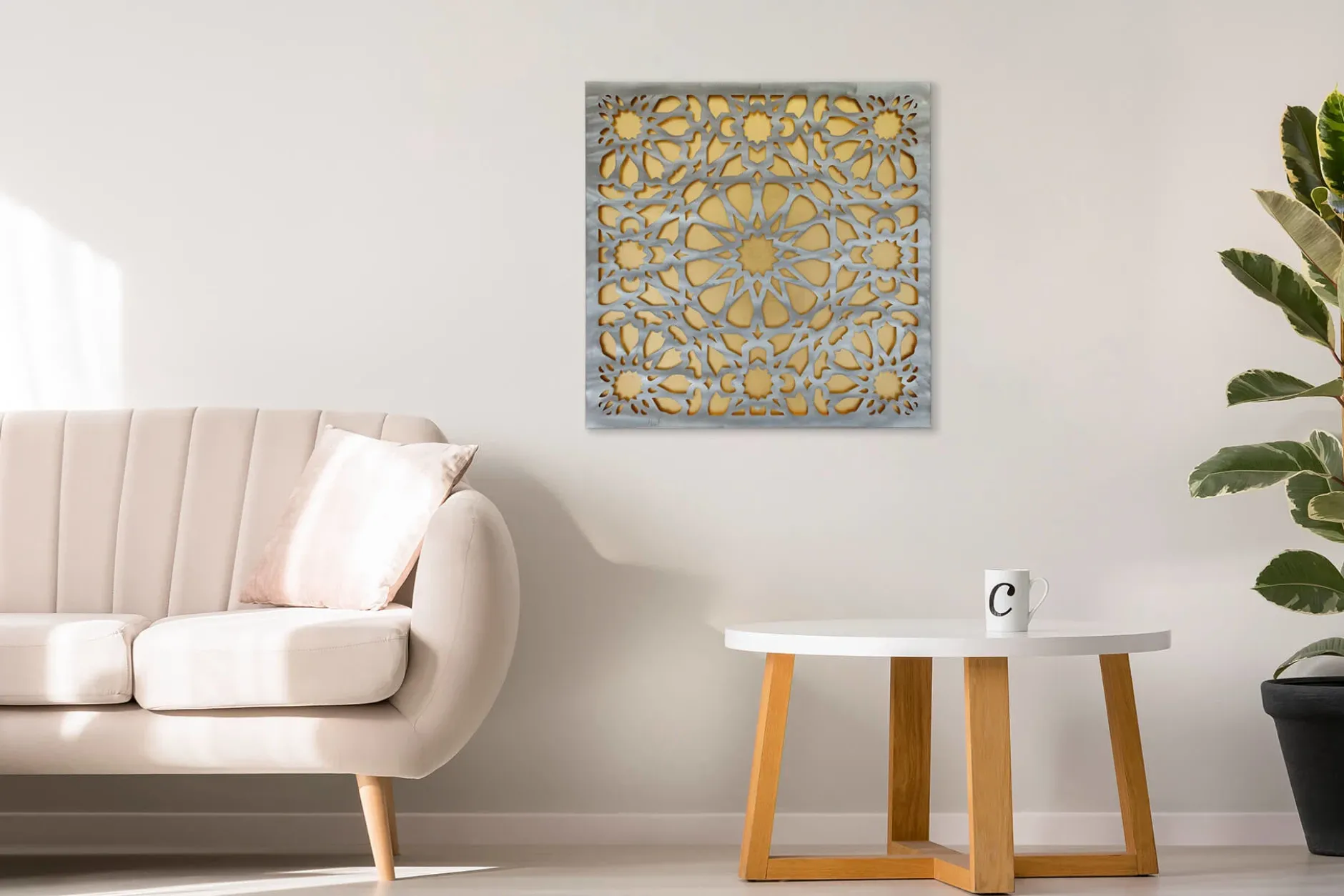 Metallbild 3D 'Mesmerizing Metal' 80x80x2,5cm
