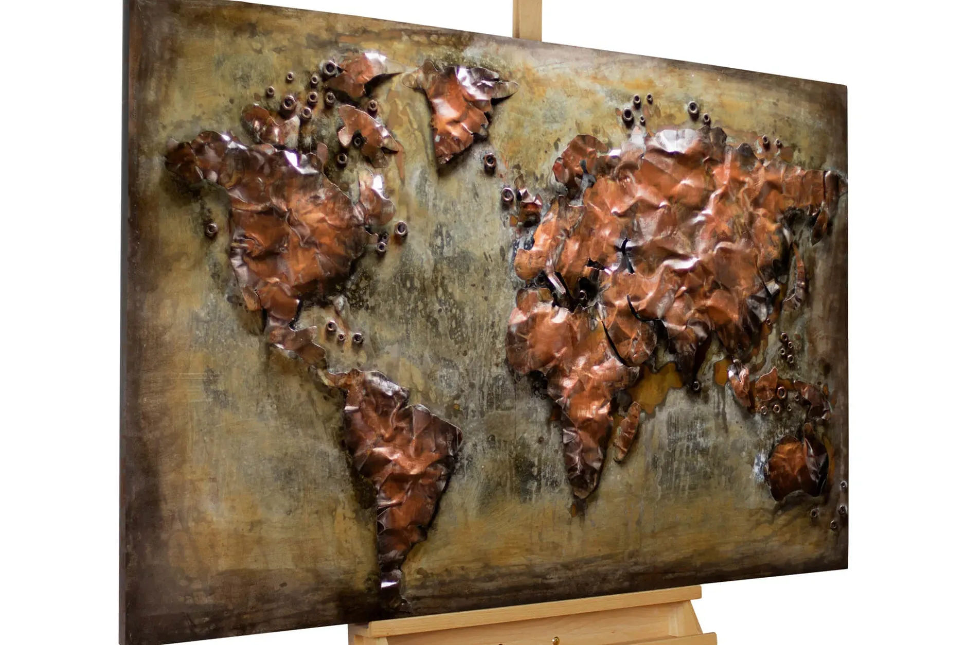 Metallbild 3D 'Metal Map' 100x70x4cm