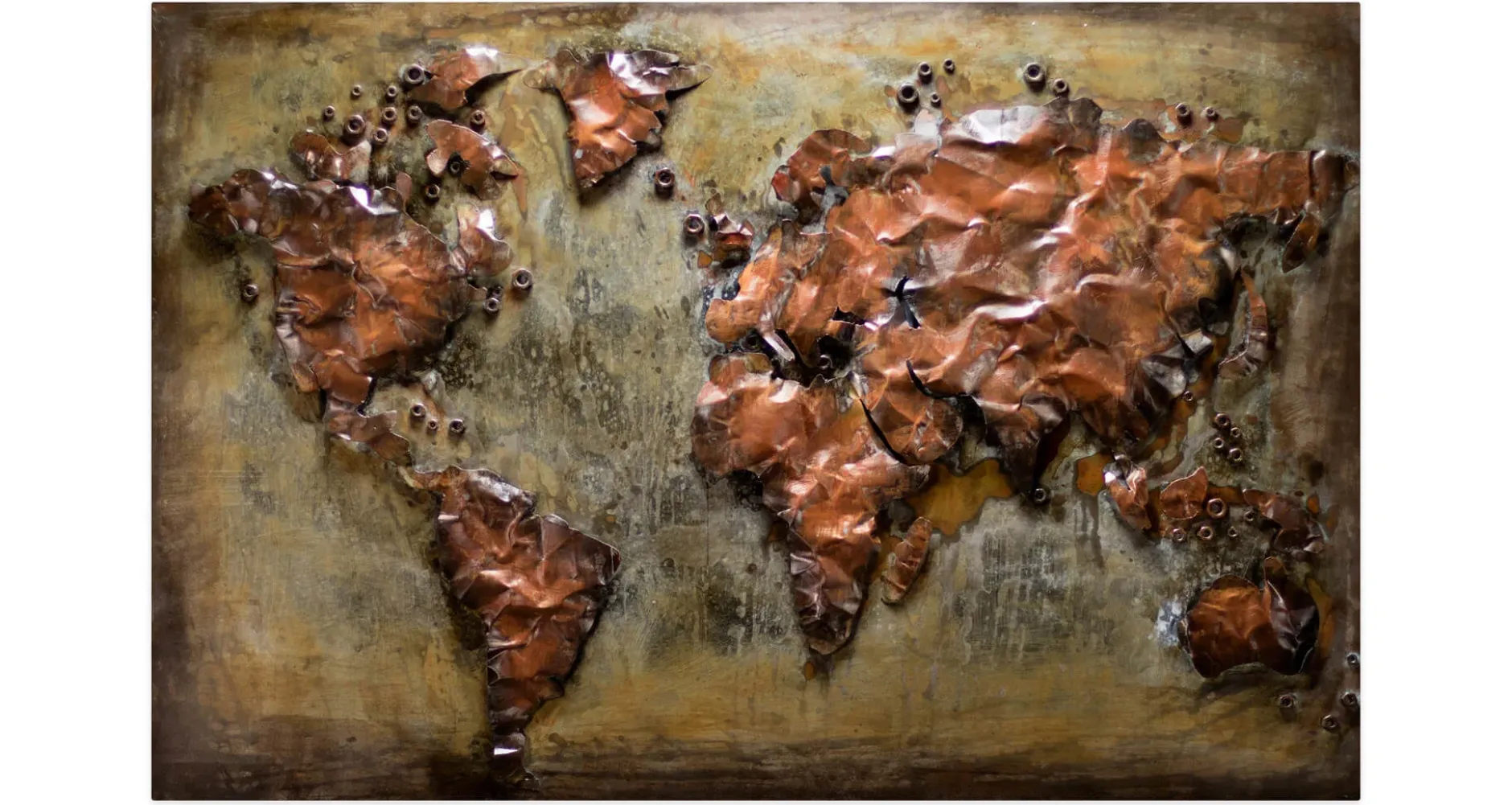 Metallbild 3D 'Metal Map' 100x70x4cm