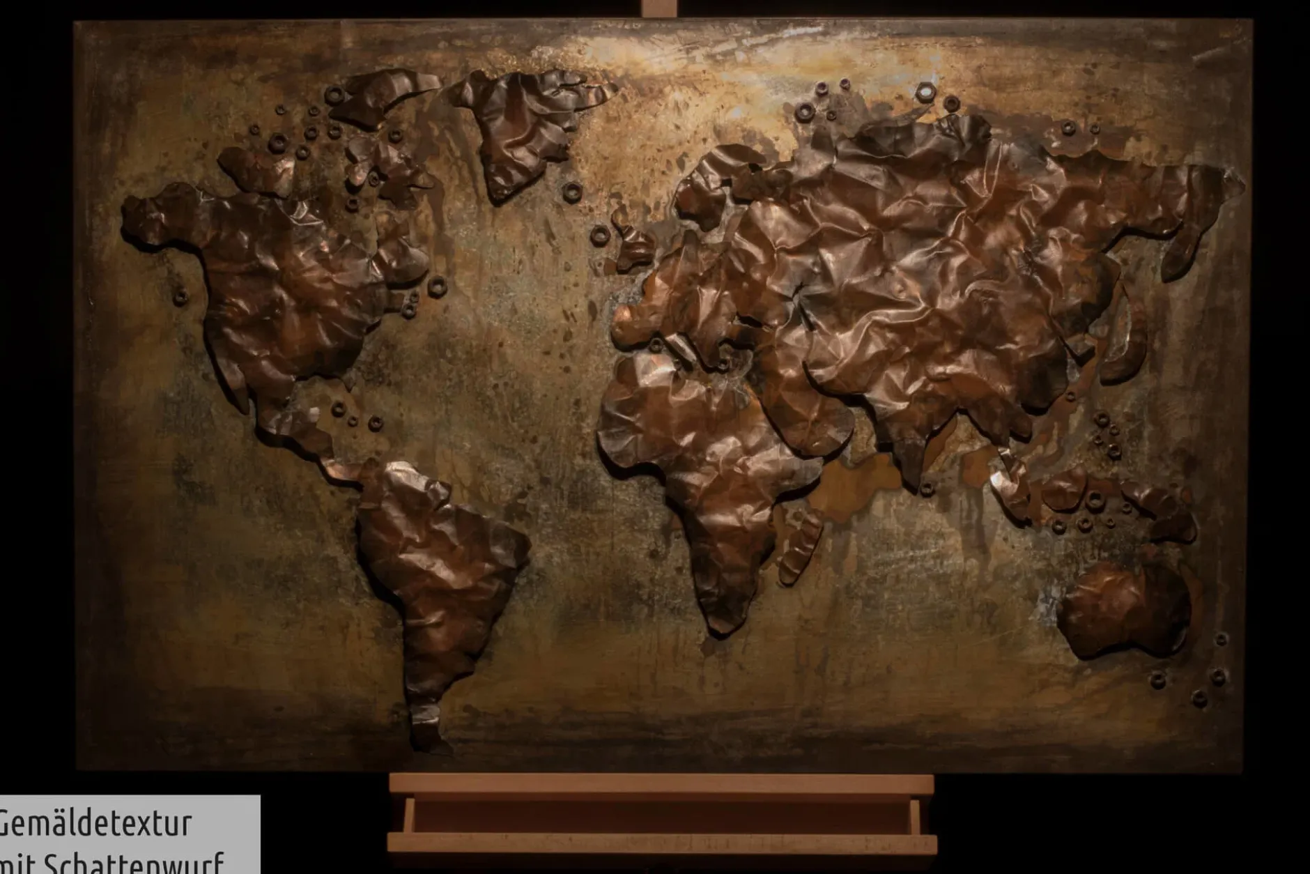 Metallbild 3D 'Metal Map' 100x70x4cm