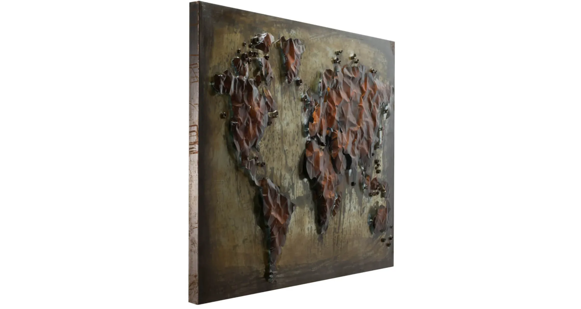 Metallbild 3D 'Metal Map' 100x70x4cm