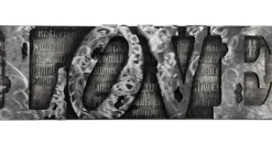 Metallbild 3D 'More than Letters' 144x44x6cm