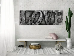 Metallbild 3D 'More than Letters' 144x44x6cm