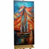 Metallbild 3D 'Nubes Rojas' 60x120x5cm