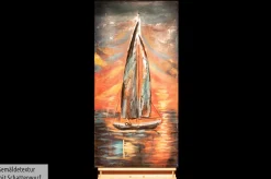 Metallbild 3D 'Nubes Rojas' 60x120x5cm