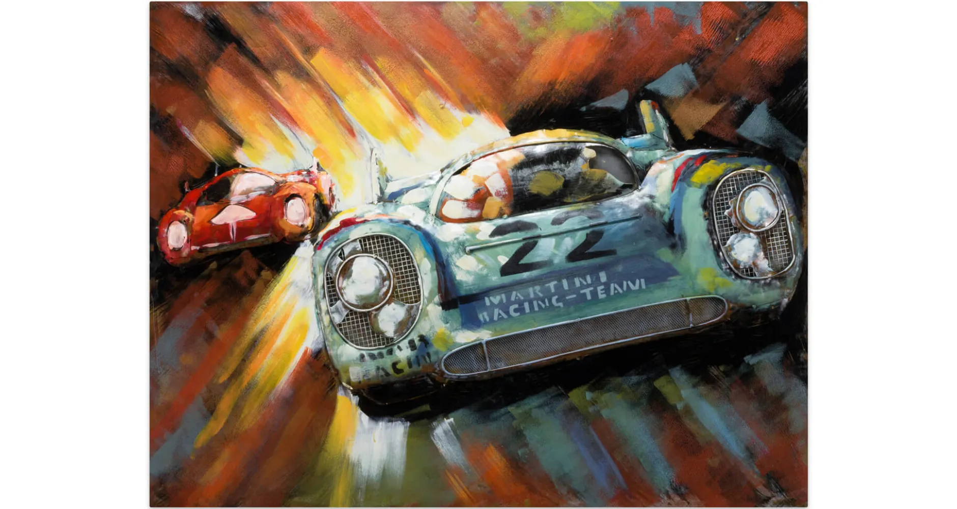 Metallbild 3D 'Racing Duel' 100x75x5,5cm