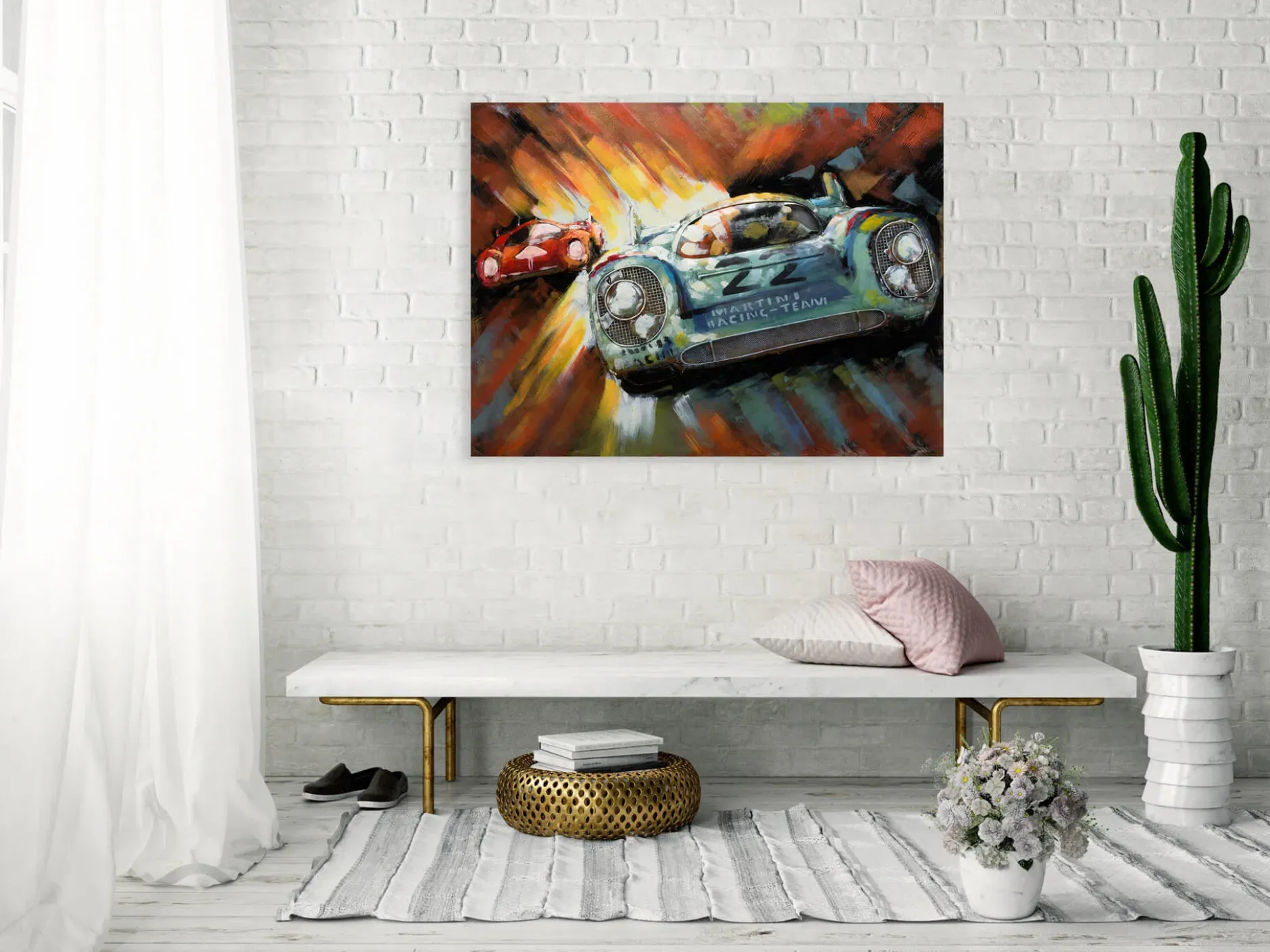 Metallbild 3D 'Racing Duel' 100x75x5,5cm