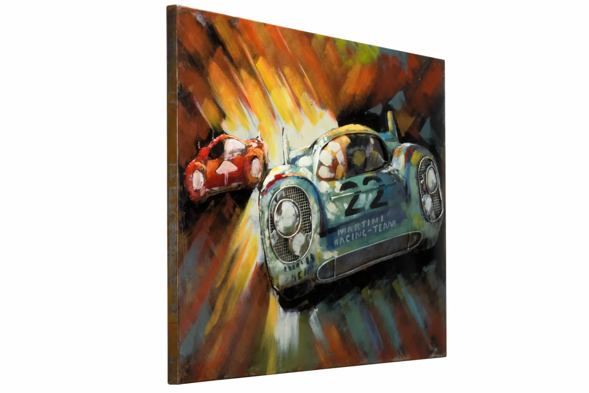 Metallbild 3D 'Racing Duel' 100x75x5,5cm