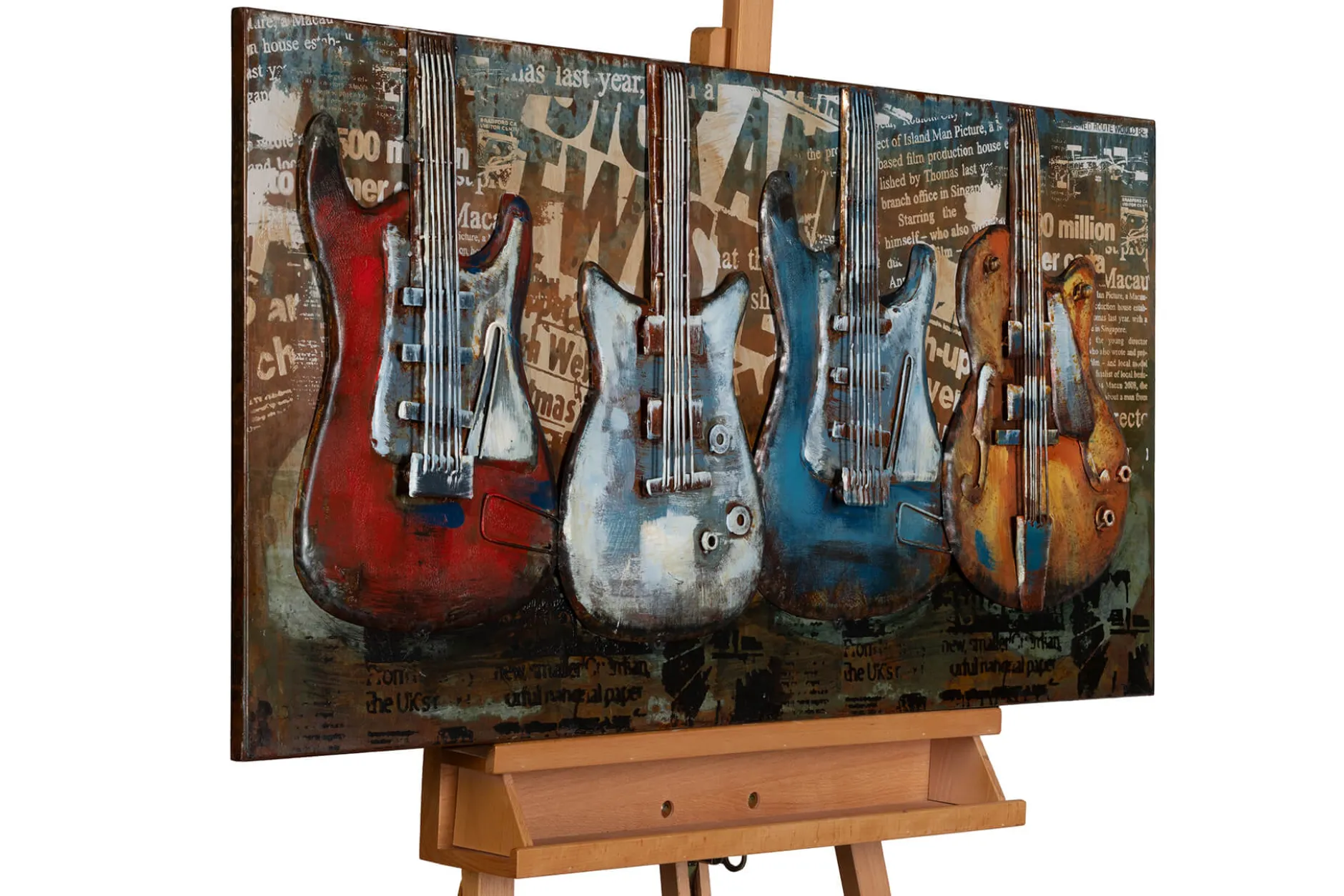 Metallbild 3D 'Rock the Beat' 100x50x4cm