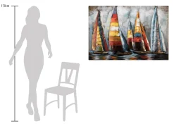 Metallbild 3D 'Sailing to Nowhere' 100x70x5cm