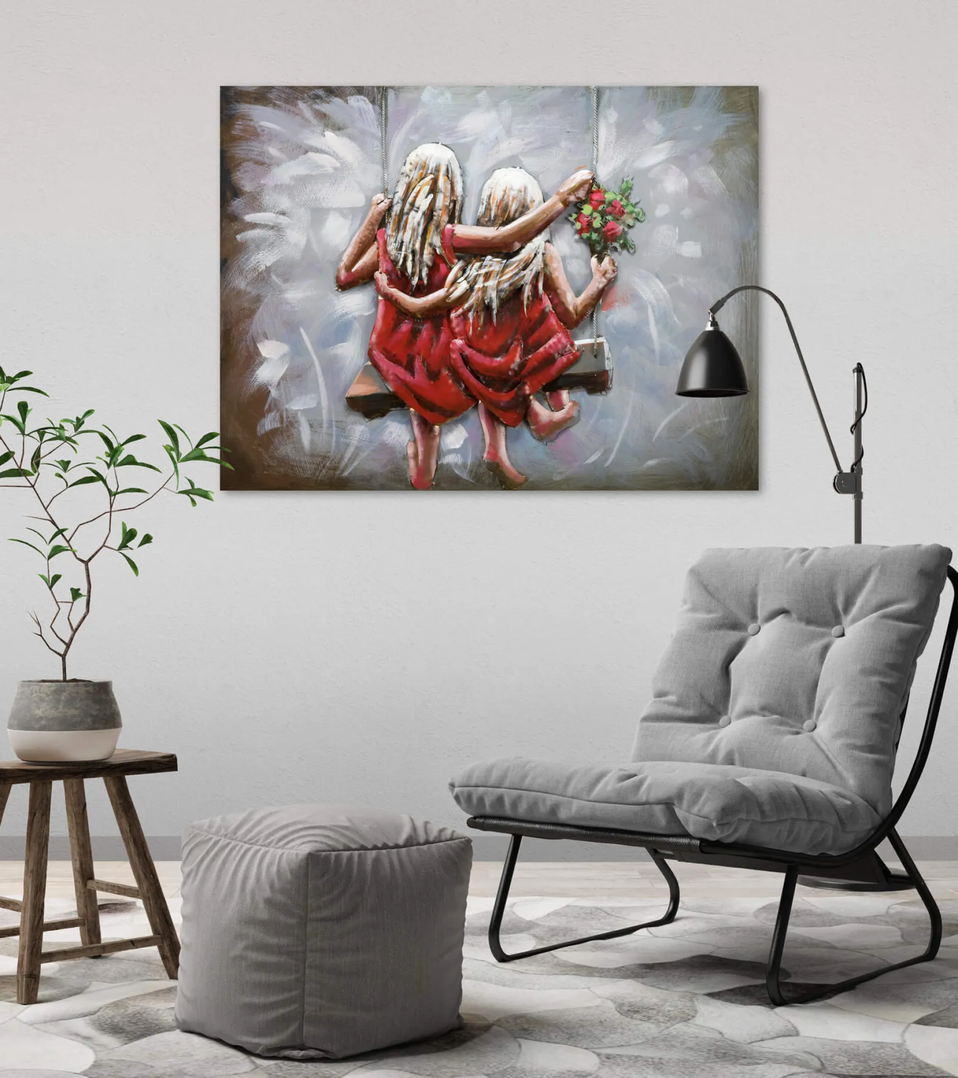 Metallbild 3D 'Same but Different' 80x60x5cm