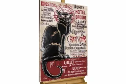 Metallbild 3D 'Schwarze Katze' 60x90x4cm