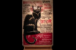 Metallbild 3D 'Schwarze Katze' 60x90x4cm
