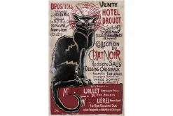 Metallbild 3D 'Schwarze Katze' 60x90x4cm