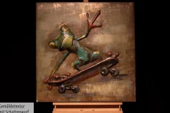 Metallbild 3D 'Skaterboy' 80x80x5cm