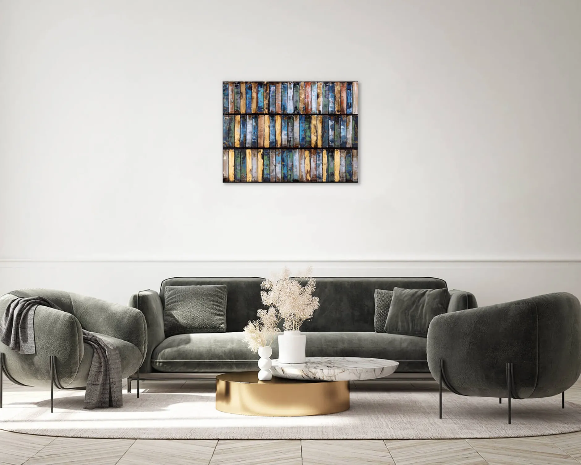 Metallbild 3D 'Sparkling Ocean' 100x70x4cm