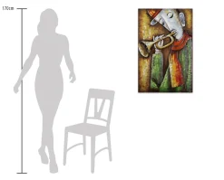 Metallbild 3D 'Spiel der Trompete' 60x90x5,5cm