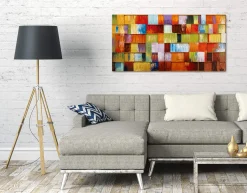 Metallbild 3D 'Stück für Stück' 120x60x4cm