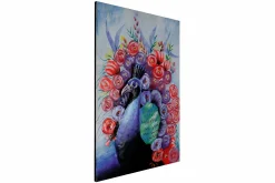 Metallbild 3D 'The Peacock Majesty' 90x60x5cm