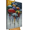Metallbild 3D 'Umbrella Colors' 50x100x4cm