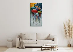 Metallbild 3D 'Umbrella Colors' 50x100x4cm