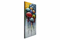 Metallbild 3D 'Umbrella Colors' 50x100x4cm