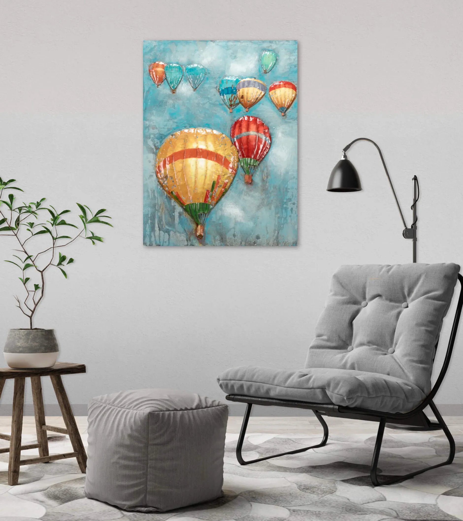 Metallbild 3D 'Unendliche Reise' 60x80x4cm