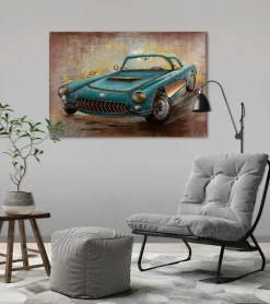 Metallbild 3D 'Vintage Traum' 90x60x5cm