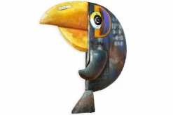 Metallbild 3D 'Wachender Tukan' 64x60x4,5cm