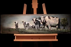 Metallbild 3D 'Weideidylle' 90x25x3cm