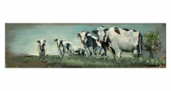 Metallbild 3D 'Weideidylle' 90x25x3cm