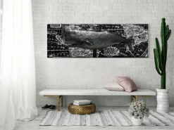 Metallbild 3D 'Whale Watching' 144x44x6cm