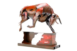Metall Skulptur 'Power of the Bull' 39x48x12cm