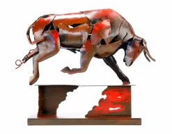 Metall Skulptur 'Power of the Bull' 39x48x12cm