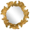 Metall Wandspiegel 'Ginkgokranz' 80x80x5cm