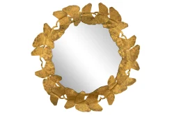 Metall Wandspiegel 'Ginkgokranz' 80x80x5cm