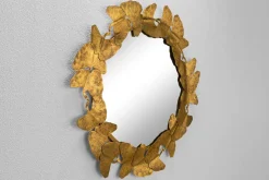Metall Wandspiegel 'Ginkgokranz' 80x80x5cm