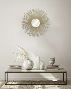 Metall Wandspiegel 'Radiant Sun' 80x80x3cm